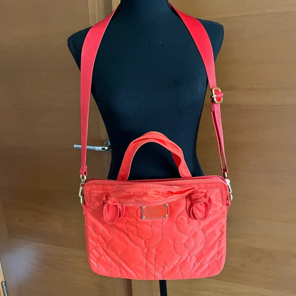 Marc Jacobs Red Signature Quilted Laptop Bag
